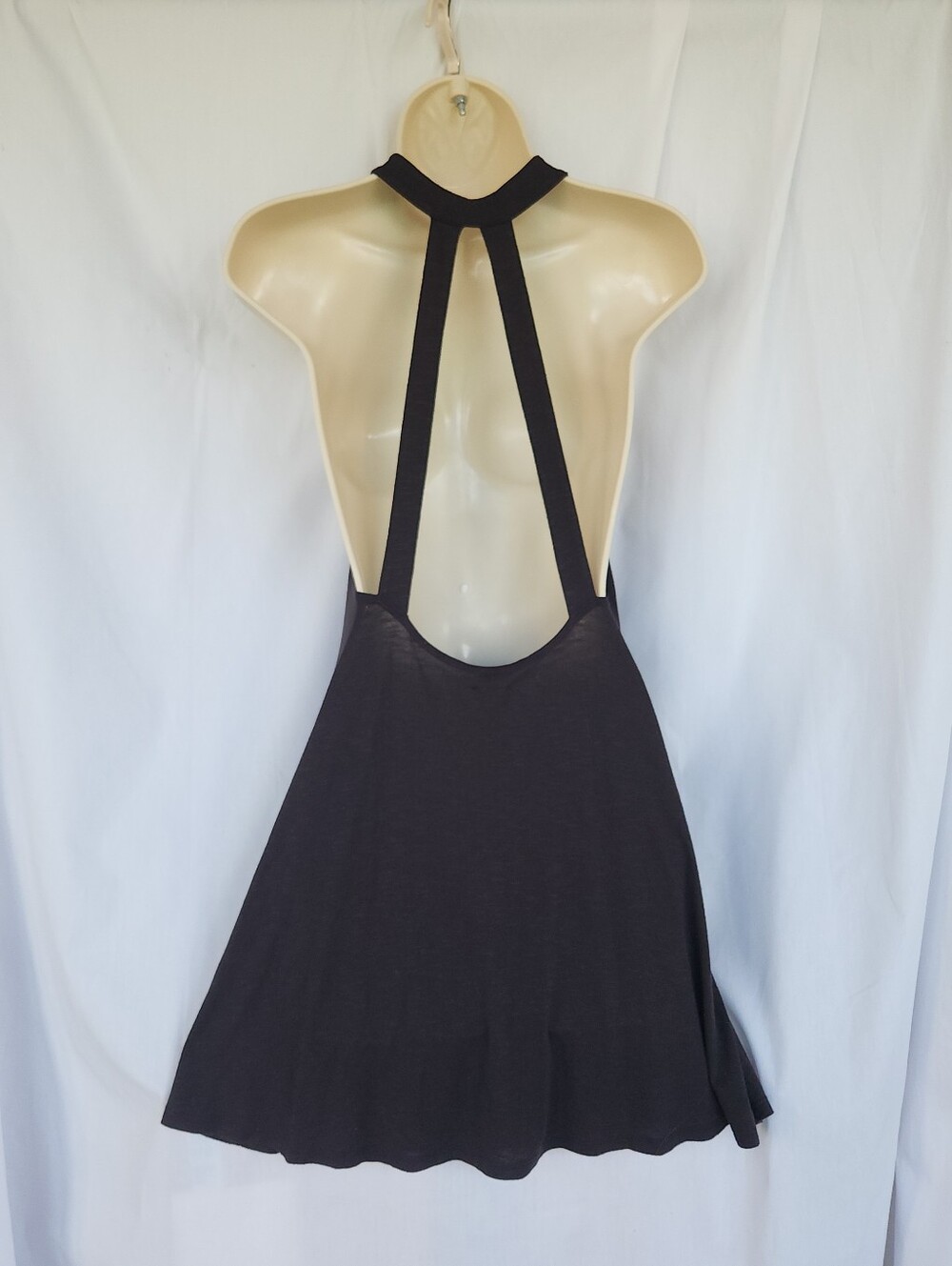 Hollister Black Open Back Swimming Suit Cover Up Mini Dress XS-M Lightweight